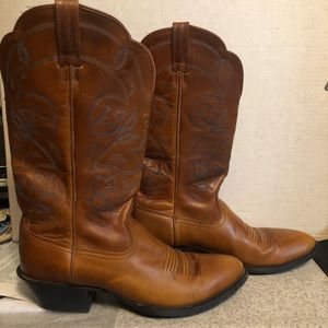 ARIAT Cowgirl Boots 8.5 B brown embroidered western style 15740